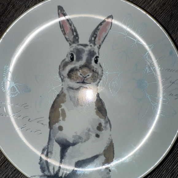 Pier 1 Bunny Salad Plates - White and Gray-set of 4 - Picture 4 of 8